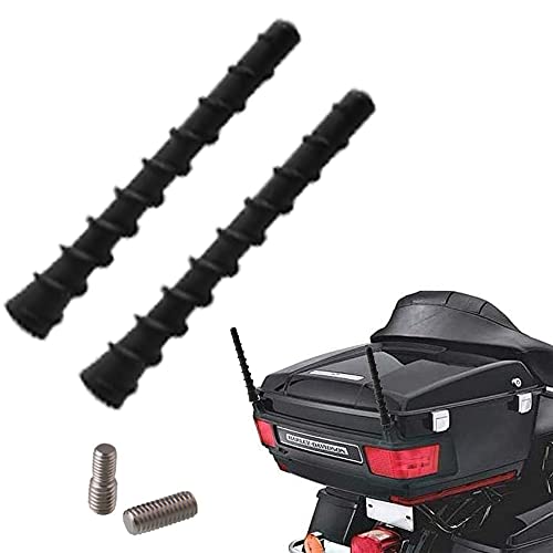 TEBOCR 8'' Harley Short Antenna Mast Spiral Antenna Flexible Rubber AM/FM for 1989-2017 Har-Ley Electra Road Tour Ultra Classic Pack of 2