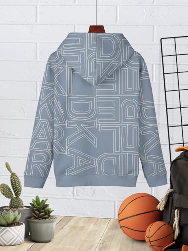 Image of HELLCAT Printed Cotton Blend Hoodie T-shirt and Jogger Trackpant Clothing Set for Boys.