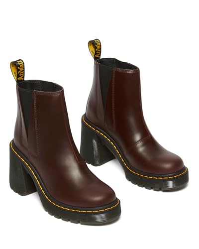 Dr. Martens Women's Spence Heeled Pull Up Boot, Dark Brown Classic, 8UK, 10 US Women
