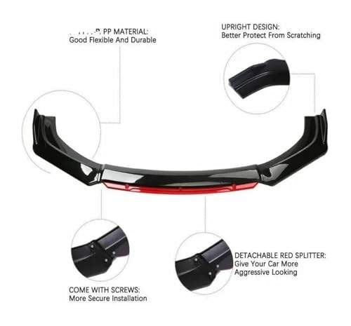 Spoiler avant pour VW Jetta MK6 MK7 masque rayures aspect carbone - 6