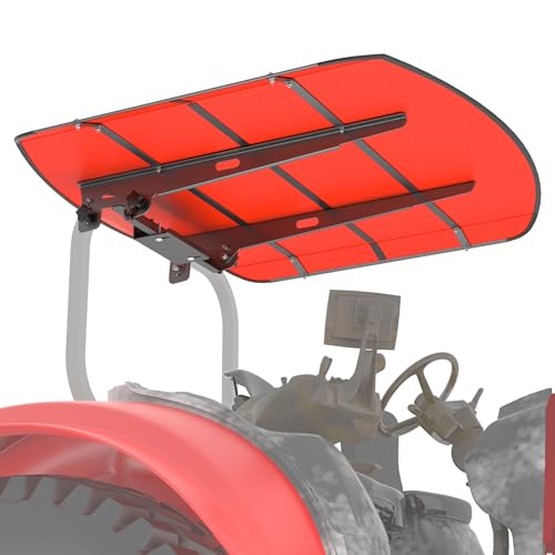GARVIN Tractor and Mowers Canopy for ROPS 53-3/8 X 53-3/8- High-Density Thermoplastic Mowers Umbrella (Will Add About 4 to The Height of The Tractor)-Red
