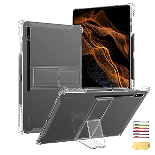 UUcovers Clear Stand Back Case for Samsung Galaxy Tab S9 Plus 12.4 Inch 2023 Model (SM-X810/X816B/X818U), with S Pen Holder/Kickstand [Anti-Fall] Transparent Soft TPU Back Shockproof Cover, Clear by UUcovers - Used condition - US$7.32