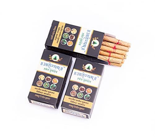 Aarogyam Herbals Filter Bidi 100% Tobacco & Nicotine Free Smoke for Cough, Cold and Relieve Stress - (10 Sticks in Each Packet) (PACK OF 3)