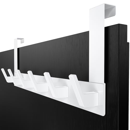 Dohomai Türgarderobe Weisse Türgarderobe zum Einhängen Universelle Hochwertige kleiderhaken Tür Türhakenleiste mit Filz Pads Stabile Türhaken zum Einhängen - Ohne Kratzer am Tür