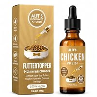 Appetitanreger Hund & Katze Futtertopping Hund als veganes Öl mit Chicken Aroma, Omega 3-6-9, mit Nachtkerzen, Lein & Olivenöl, für Trocken & Nassfutter, 140 Portionen