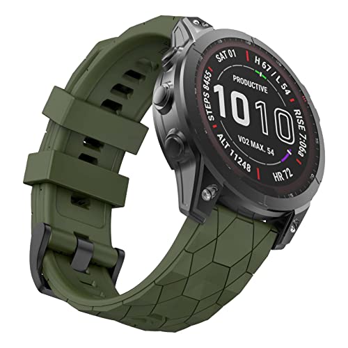 MYSNBKN Fenix 7X Silicone Band - 26mm Quick Fit for Garmin Fenix 7X, 8 51mm, 6X/Pro, 5X/Plus, 3/3 HR, Olive green