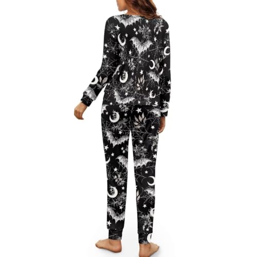 Image of Womens Lounge Set Long Sleeve Soft Pajama Sets | Casual 2 Piece Pj Outfit, Crewneck Sleepwear with Pockets, Adjustable Drawstring, Soft Comfy Fall Pajamas, Plus Size
