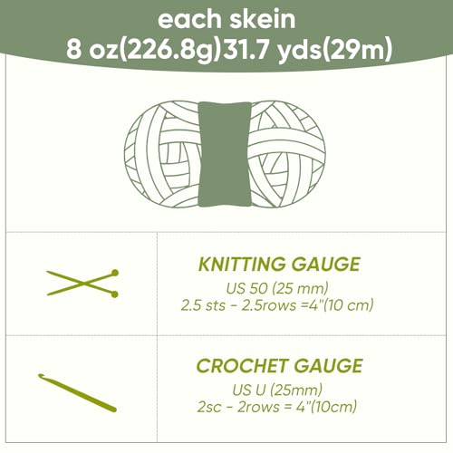 Image of 8 Jumbo Packs Chunky Chenille Yarn for Crocheting, 31.7 yds, 8 oz Each Skein Bulky Thick Fluffy Yarn for Knitting, Super Bulky Chunky Yarn for Hand Knitting Blanket, Soft Plush - Muti Green