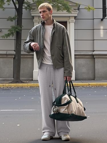 Image of JMIERR Men's Casual Baggy Pants Lightweight Wide Leg Lounge Travel Pants Streetwear with Pockets