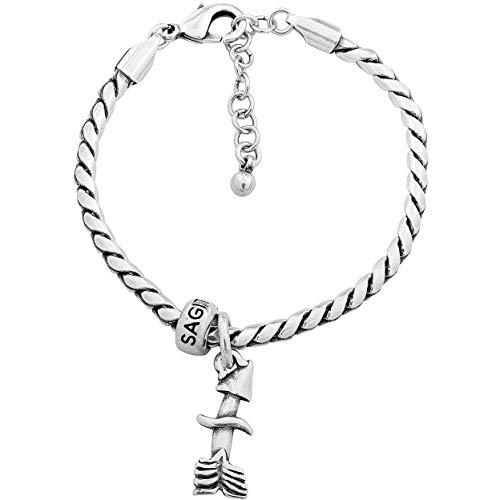 Ciclòn Pulsera unisex con signo del zodiaco Sagitario joya horóscopo casual cód. HOR115, Acero aleado