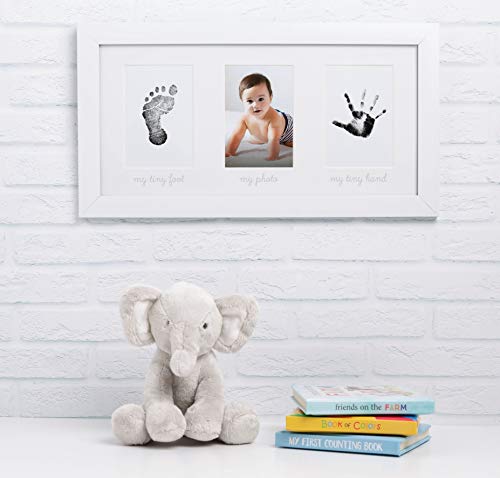 Image of Baby Keepsake Photo Frame and Ink Kit, Create Baby's Handprint or Footprint, Nursery Decor