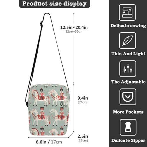 KLL Nutcracker White Horse mens messenger bag crossbody Vegan Leather crossbody bag men Travel Shoulder Handbags3