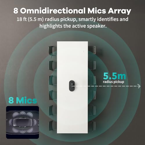 Image of KanDao Meeting Ultra Standard - 360 4K All-in-One Video Conference Camera, AI Tracking, 8 Noise-Cancelling Mics, Build-in System, Works with Zoom, Google Meet, Microsoft Teams - Plug & Play
