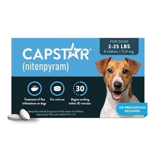 Capstar (Nitenpyram) Fast-Acting Oral Flea Treatment for Dogs 2-25 Lbs, Vet-Recommended Medication...