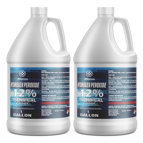 Hydrogen Peroxide 12% Technical Grade - 2 Gallons – for Industrial Cleaning, Oxidation, Chemical Processing, Textile Bleaching, and Wastewater Treatment