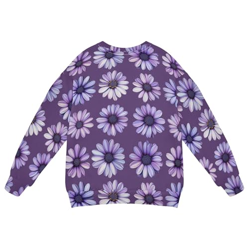 JUNZAN Safari Osteospermum Purple Big Boys Sweatshirts Hoodies Crewneck Hoodies for Girls Party 4T2