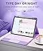 Harvopu Compatible with iPad Air 11 Inch & Air 5th/Air 4th Generation Case with Keyboard - Multi-Touch Trackpad, 7-Color Backlit, Detachable Folio Cover for Air 11-inch M3/M2 (2025/2024), Light Purple