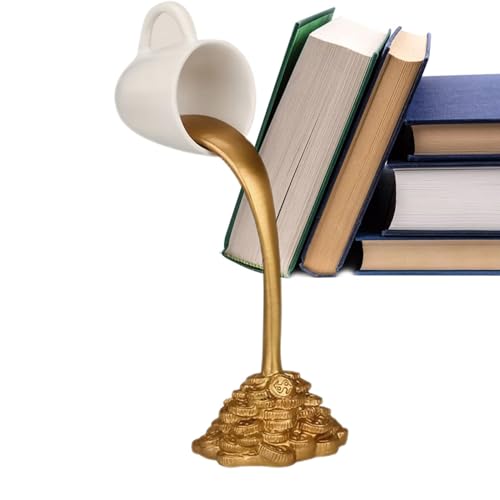 Decoración de cafetería, taza de café flotante - Adorno flotante para taza con moneda dorada - Novedad de café con salpicaduras de resina, escultura divertida de mesa con salpicaduras para el hogar, e Decoración de cafetería, taza de café flotante - Adorno flotante para taza con moneda dorada - Novedad de café con salpicaduras de resina, escultura divertida de mesa con salpicaduras para el hogar, e