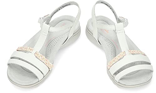 Image of Clarks Women's Amanda Tealite Sport Sandals, White Leather, 8
