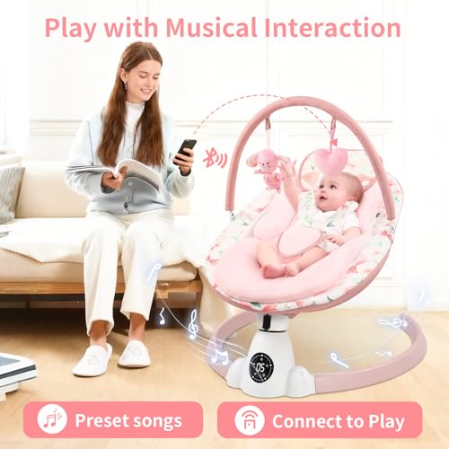 Bluetooth Baby Swing with Remote Control