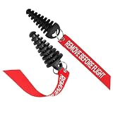 Bestmoy 2Pcs Muffler Exhaust Wash Plug with Red Streamers, 0.6'-1.5' Motorcycle Dirt Bike Muffler Exhaust Tail Rubber Pipe Plug, Fit Most Motorcycle, Dirt Bike Accessories (Red)