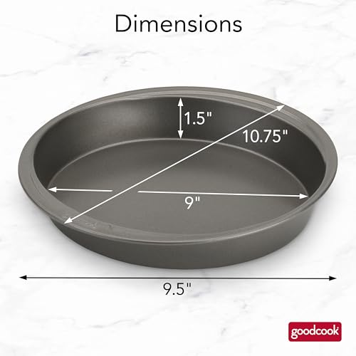 GoodCook Everyday Nonstick Steel Round Cake Pan, 9-Inch, Gray - Image 3