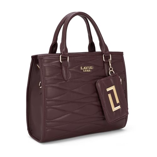 Image of Lavie Luxe Women's Lucie Quilted Large Box Tote Handbag | Tote Bag for Work | Ladies Purse | Stylish Shoulder Bag | Gift for Women