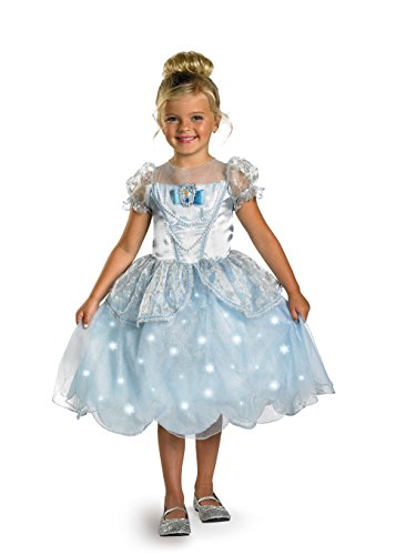 Disney Princess Cinderella Light Up Deluxe Costume, Blue, X-Small