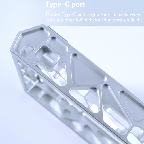 Carcasa para teclado mecánico JSJT Hollow60 V3, carcasa de aluminio GH60 para teclado DIY del 60 %, compatible con Wooting60HE/HM66/Mad60/M6lite+/DZ60/M6Pro+/Win60 (plateado anodizado) miniatura 7