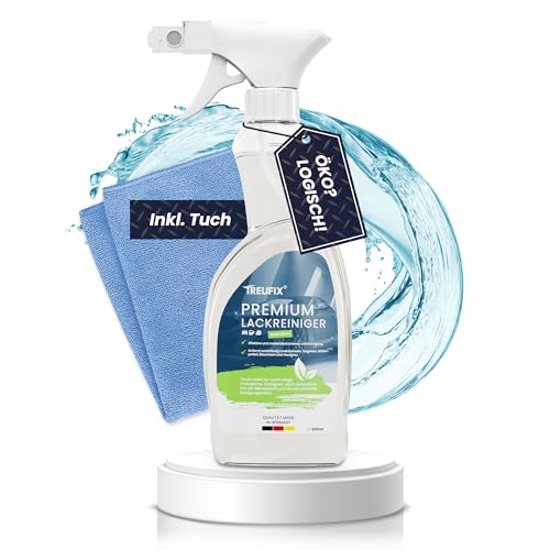 Treufix - Premium Auto Lackreiniger Detailer [ÖKOLOGISCH] 500ml I maximale Reinigungskraft gegen hartnäckigen Schmutz, Staub, Insektenreste, Vogelkot für Tiefenglanz -Made in DE