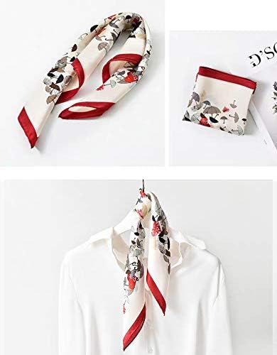 ANDANTINO 100% Mulberry Silk Scarf -21” Lightweight Square Neckerchief – Breathable Digital Printed Scarves with Gift Packed - Image 2