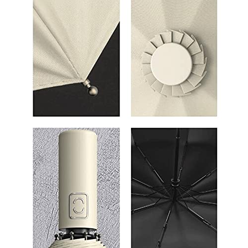 Regenschirme, 1 ück automatisch öffneter Regenschirm, Reiseschirm, 12 Rippen für Auto-Regen im Freien, Beige, Schwarz, Blau, Gelber Regenschirm
