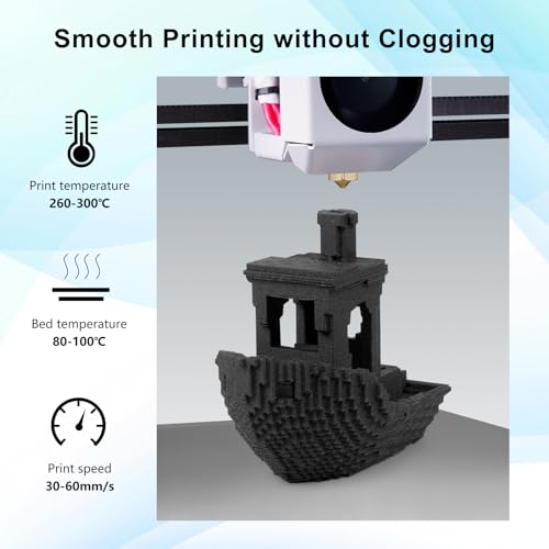 Image of IEMAI PA12 Carbon Fiber Nylon Filament 1.75mm Matte Black 1KG, Low Moisture PA12-CF 3D Printer Filament with High Tough & Strength, Chemical Resistant, Dimensional Stability