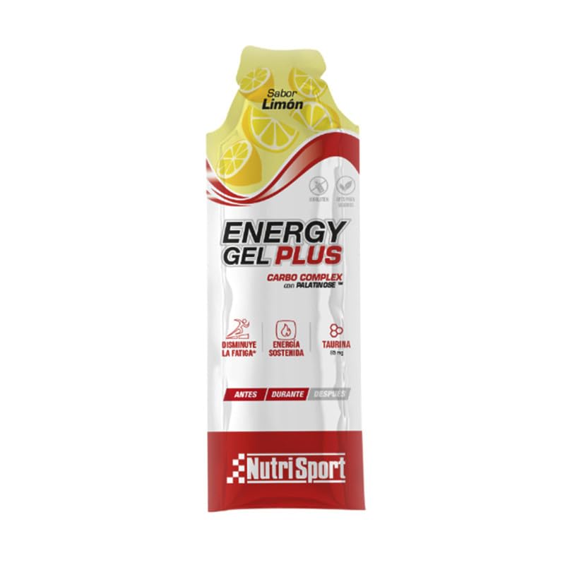 Nutrisport - Gel plus energético Limón 66g - Gel Energético - Rápida Absorción - Ideal para Deportistas - Sabor Limón - Formato Individual - Caja de 18 unidades