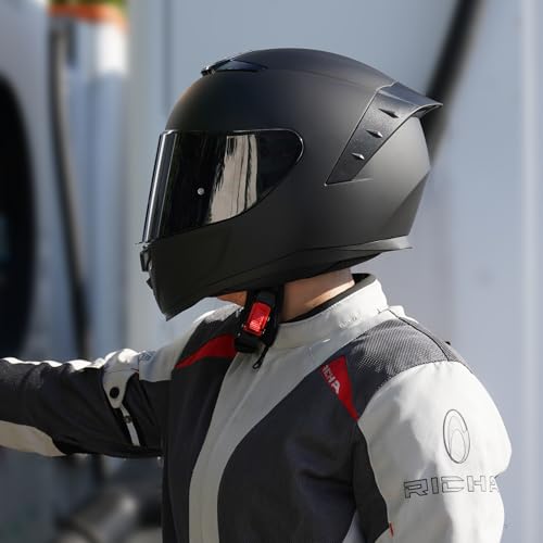 Image of Full Face Motorcycle Helmet,Helmets for Adults Motorcycle, MG611 Motorbike Racing Street Bike Helmets with Black Visor for Men Women,DOT Approved (Matte Black, S)