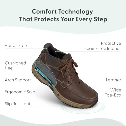 Orthofeet Men's Orthopedic Leather Verno Hands-Free Boot3