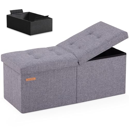 HAUSFRAU 31.5 Inch Linen Ottoman