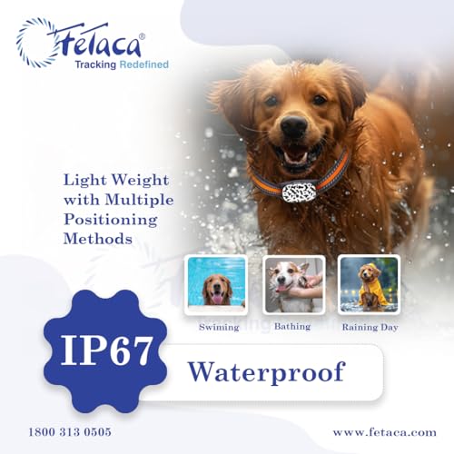 Image of FeTaca New Smart 4G Waterproof Pet GPS Tracker for Dogs, Small Cats & Other Animals with 1 Year Free Subscription of Tracking Platform & Data SIM