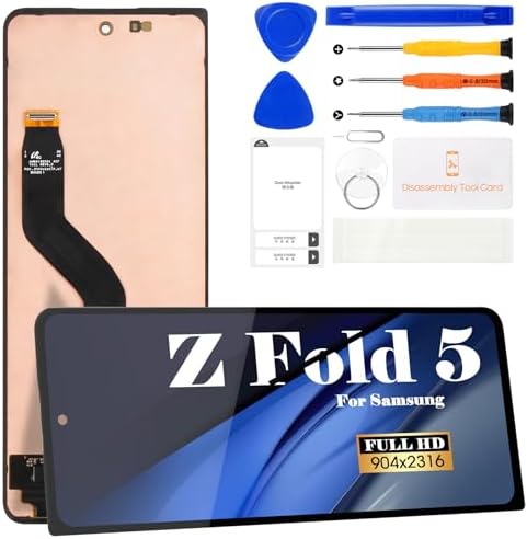 SRJTEK OLED for Samsung Z Fold 5 5G Screen Replacement for Samsung Galaxy Fold 5 5G SM-F946U F946B F946W F946A Digitizer Touch Screen Display Assembly Repair Kits(Black)