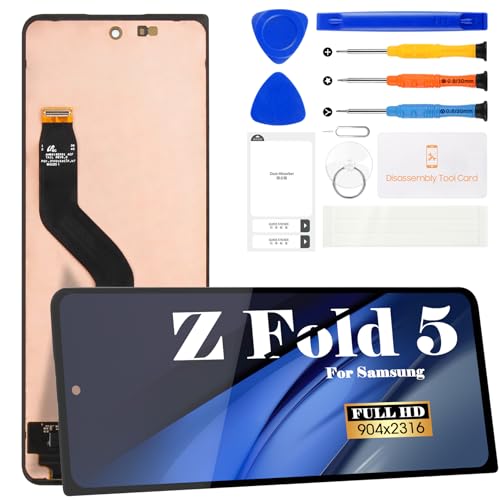 SRJTEK Original for Samsung Z Fold 5 5G Screen Replacement for Samsung Galaxy Fold 5 5G SM-F946U F946B F946W F946A Digitizer Touch Screen Display Assembly Repair Kits(Black)