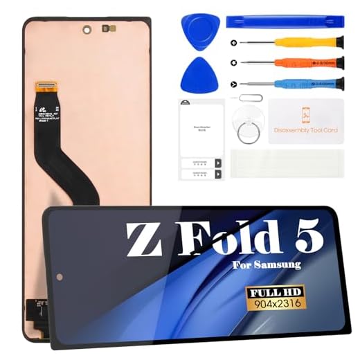 OLED for Samsung Z Fold 5 5G Screen Replacement for Samsung Galaxy Fold 5 5G SM-F946U F946B F946W F946A Digitizer Touch Screen Display Assembly Repair Kits(Black)