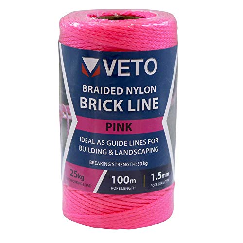 TIMCO Nylon Brick Line Pink - 1.5mm x 100m miniatura 1