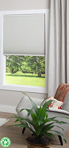 DEZ Furnishings QMIV274480 EcoHome 1.5â€ Blackout Honeycomb Shade, 100% Recycled Fabric, 27.5" W x 48" H, Ivory