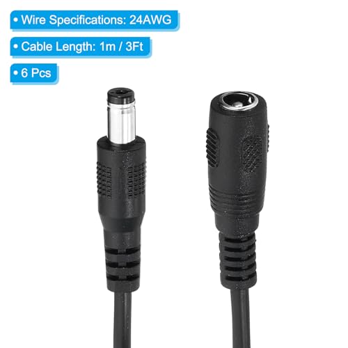 Câble d'extension DC 5.5 x 2.1 mm PATIKIL 3ft 24 AWG pour bande LED et caméra noir - 3