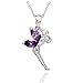 Crystalline Azuria Femme Collier avec Pendentif Fée Clochette 18ct Plaqué Or Blanc avec Cristaux Violet en Zircone
