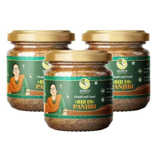 Image of Asmita Organic Farms Panjiri 200g | Postpartum & Postnatal Nutrition | Traditional Immunity Booster for Women, Kids & Adults | Made with 21 Powerful Ingredients | Energy & Recovery Superfood | Pack of 3