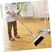 TOVINANNA Long Handled Broom and Dustpan Set Foldable Cleaning Tool with Detachable Stainless Steel Handle for Effortless Home Cleaning and Hair Resistance Sleek White Design