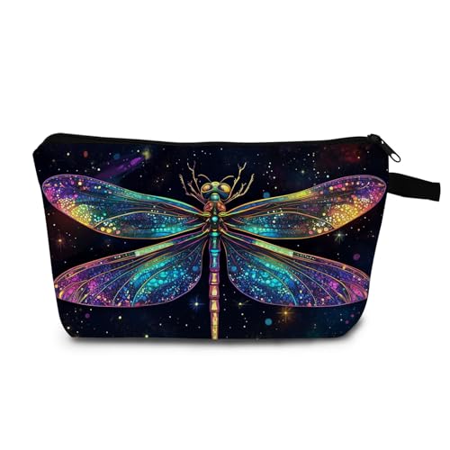 MoCaliduccious Funny Cosmetic Cosmetic Pouch with Zipper Stylish Dragonfly Makeup Bag Versatile Toiletry Organizer for Storage Traveling Organizer Pouch for Ladies Zipper Dragonfly Lovers for Present
