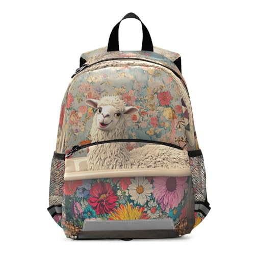 WDdZzyy Cartoon Llama Retro Bañera personalizada para niños mochilas para niñas con clip de pecho para niña mochila para ni?as