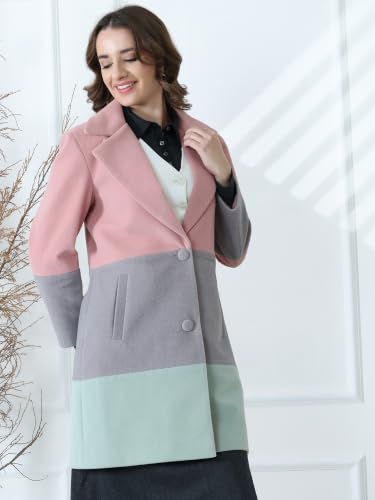Image of PLAGG Women's Notched Lapel Long Overcoat